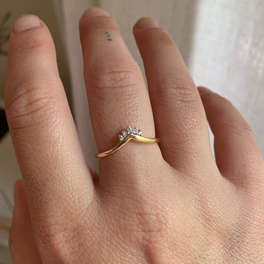 Pandora tiara wishbone ring in rose gold
